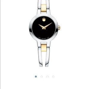 Ladies' Movado Amorosa Two-Tone Black Dial Watch